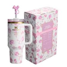The Stanley x LoveShackFancy Holiday Quencher 40 OZ – Rosa Beaux Pink