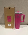 Stanley Quencher H2.0 40 oz Pink/White Tumbler w/ Handle, Straw, Lid