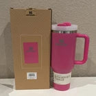 Stanley Quencher H2.0 40 oz Pink/White Tumbler w/ Handle, Straw, Lid